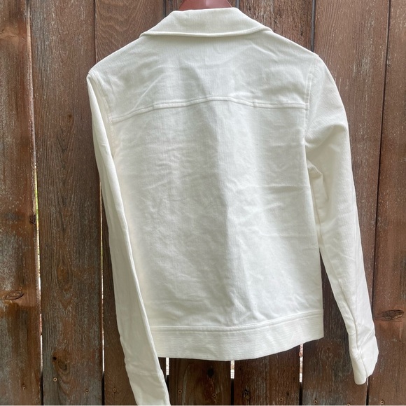 LILLA P Women’s White Moto Bomber Zip Up Corduroy Jacket NWOT Size Medium - Picture 12 of 15